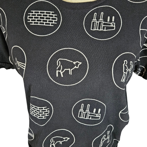 Pink Floyd Black Crop Top, Black/Tan, Medium - Picture 2 of 9